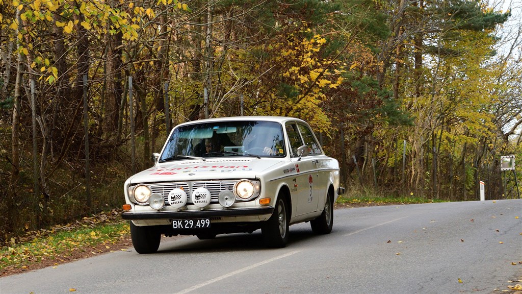 På smukke nordsjællandske efterårsveje kørte Henning og Else Friborg fra Them sig ind på tredjepladsen i Expertklassen i deres Volvo 142 S fra 1970. De blev mestre i samme klasse.
(Foto: Morten Dam)